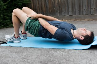 Progression of this exercise is to do it without the support of the arms